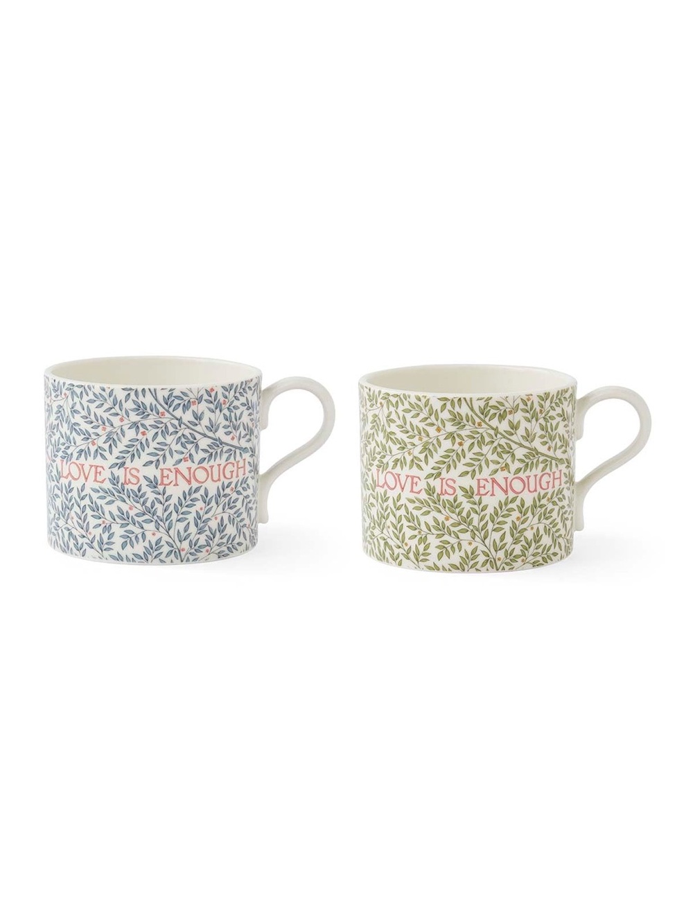 Spode Portmeirion Morris & Co Love Is Enough Mugs, Set Of 2